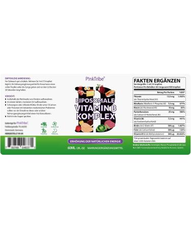 Liposomal Vitamin B Complex High-Dose Drops - 60ml | Vegan No Additives Supports Nervous & Immune System | 5-Pack - Buy Online on GoSupps.com