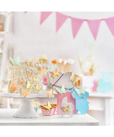 60Pcs Colorful Lively 3D Butterfly Cupcake Topper Cake Wall Butterflies Food Decorations Color Mixed Size for Decorating Baby Shower Girl's Birthday Butterfly Party Supplies - Buy Online on GoSupps.com