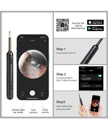Ear Wax Removal Tool Kit with Light and Camera for iPhone, iPad, Android - 12 Pcs Ear Cleaning Set - Buy Online on GoSupps.com