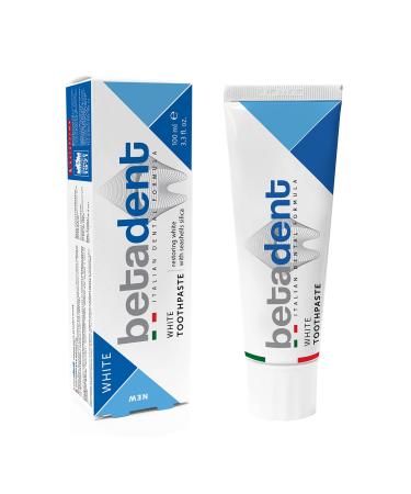 Betadent white gums gentle and not abrasive restores the natural white of the teeth.Fresh breath anti-plaque effect and tartar-maxi format 100 ml