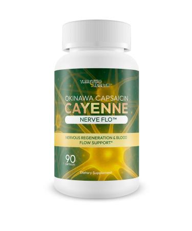 Okinawa Capsaicin Cayenne Nerve Flo - Our Best Neuropathy Memory & Pressure Supplement - Nervous System Support Cayenne Pepper Supplement - Okinawa Capsaicin For Neuropathy And Healthy Nerve Flow