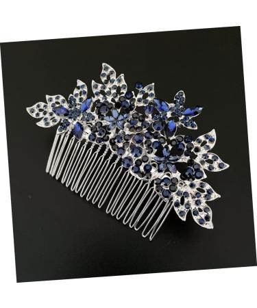 MUSISALY Dark Blue Hair Comb Bridal Hair Comb Wedding Hair Comb Flower Girl Headpiece Bride Hairpiece Wedding Hair Accessories for Brides Rhinestone Headpiece Floral Hair Comb - Buy Online on GoSupps.com