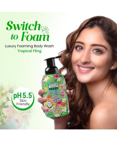 Luxury Foaming Body Wash - Tropical Fling | Pentavitin Pro Vit B5 Argan Oil | pH 5.5 | All Skin Types | 400 ml - Shop Now - Buy Online on GoSupps.com