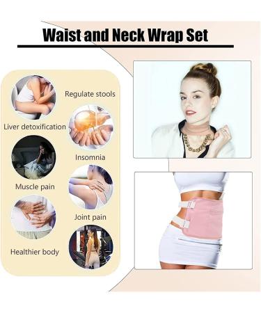 Organic Castor Oil Pack Set for Waist & Thyroid - Reusable & Heat-Free - Detox Liver & Neck - 2 Pack - Buy Online on GoSupps.com