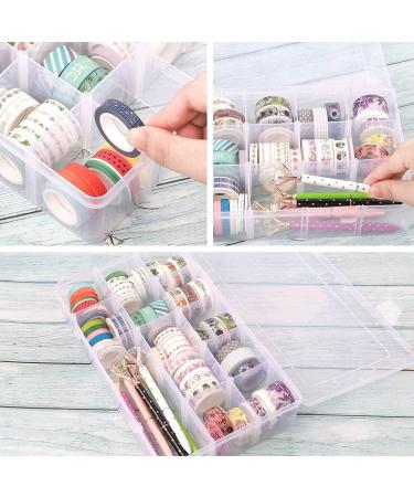 SGHUO 3 Pack Large Plastic Storage Box Organizer with 15 Grids and Dividers for Tackle Box, Beads, Washi Tape, Ribbons - Crafts & Art Supply Organization (10.9x6.5x2.2inch) - Buy Online on GoSupps.com