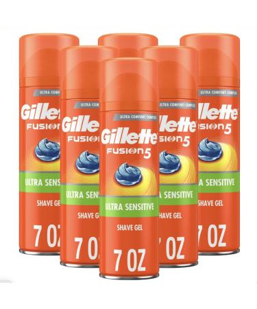 Gillette Fusion5 Ultra Sensitive Shave Gel, 7oz (Pack of 6)