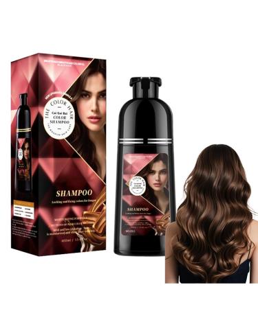 Utapossin Brown Hair Dye Shampoo 400ml Chestnut Brown Instant Hair Dye 3-in-1 Shampoo Hair Dye in Minutes Long-Lasting Shampoo for Men and Women