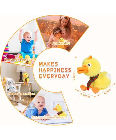 Interactive Plush Duck Toy - Singing, Quacking, Musical Educational Stuffed Toy for Kids - Yellow - Buy Online on GoSupps.com