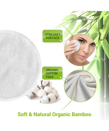 ProCIV Reusable Makeup Remover Cotton Pads 18-Pack - Organic Bamboo, Washable, Eco-Friendly, for All Skin Types - Includes Laundry Bag - Woman's Gift - Buy Online on GoSupps.com