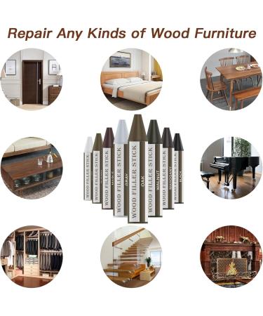 SEISSO Wood Filler Stick - 8 Colors Furniture Crayons for Scratches | Wood Repair Kit for Hardwood Floor Laminate & Furniture - Buy Online on GoSupps.com