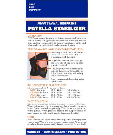 OTC Patella Stabilizer Kneecap - Neoprene Support Brace Medium Size Black | International Shipping Available - Buy Online on GoSupps.com