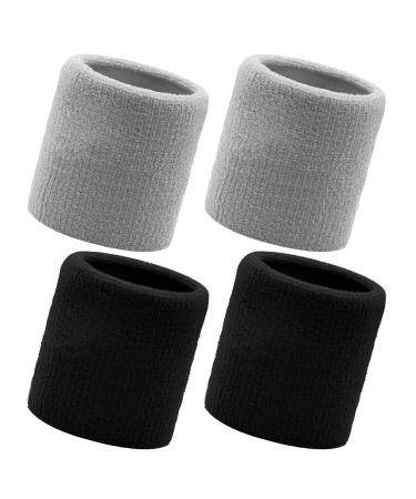 Flintronic welding tapes wrist absorbent wrist welding straps for women and men fitness arm welding tape Sport welding strap bracelet soft cotton for handball football tennis bracelet - black+gray