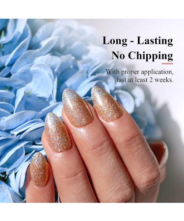 Imtiti Glitter Gel Nail Polish - 0.5 Fl Oz Champagne Gold 3-in-1 Kit for Salon-Quality Manicures - Buy Online on GoSupps.com
