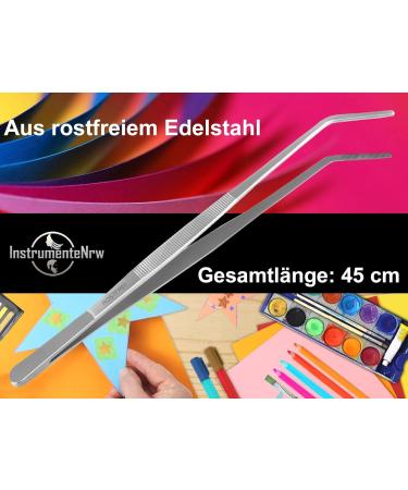 Curved Tweezers 45 cm | Stainless Steel with Internal Teeth - Precision Tools for eCommerce - Buy Online on GoSupps.com