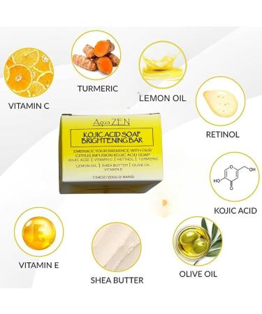 Shop Premium Kojic Acid Soap with Turmeric & Lemon | Brightening Bar with Vitamin C+E | Buy 2 Bars 3.5oz | Citrus-Infused Skin Care - Buy Online on GoSupps.com
