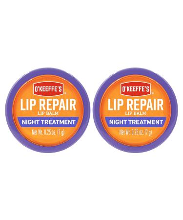 O'Keeffe's Lip Repair Night Treatment Lip Balm, .25 Ounce Jar, (Pack of 2) 2 - Pack