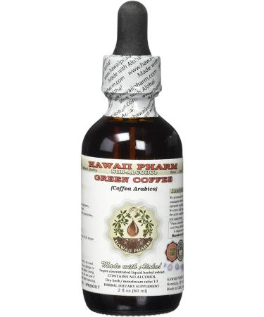 Green Coffee Alcohol-Free Liquid Extract, Green Coffee (Coffea Arabica) Dried Bean Glycerite Hawaii Pharm Natural Herbal Supplement 2 oz 2 Fl Oz (Pack of 1)
