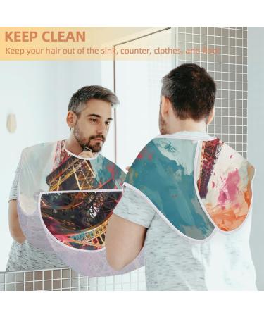 Beard Bib Apron for Men | Hair Catcher Shaving Tool | Perfect Father's Day & Christmas Gift | Paris Tower Design - Buy Online on GoSupps.com