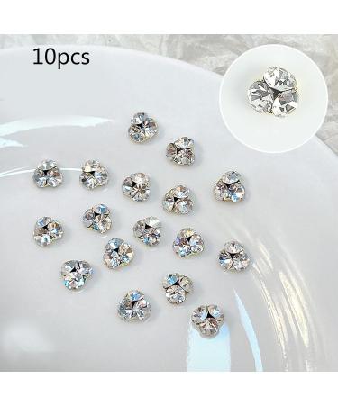 FEIlei 10Pcs Flatback Glass Nails Rhinestones Nail Art Decoration Manicure Accessory - Buy Online on GoSupps.com