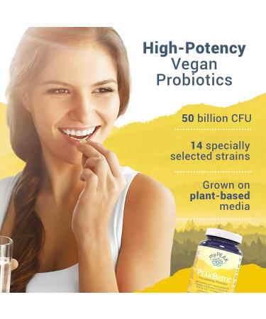 myPEAK PeakBiotic: The Ultimate Vegan Synbiotic with 50 Billion CFU Probiotics Prebiotics Postbiotics Modbiotics and Gut Lining to Enhance Digestion Skin and Mood with 2-Month Supply 60 Capsules - Buy Online on GoSupps.com