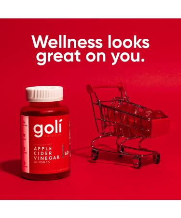 Goli Apple Cider Vinegar Gummy Vitamins - 60 Count | Vitamins B9 & B12 | Gelatin-Free, Gluten-Free, Vegan & Non-GMO - Buy Online on GoSupps.com