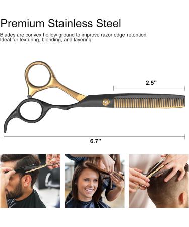 Hairdressing Scissors Jiasoval 6 Inch Hair Cutting Scissor & Thinning Scissors Hairdressing Stainless Steel Barber Scissors with Leather Cover Comb Hair Clip Professional Salons Hair Shears Set - Buy Online on GoSupps.com
