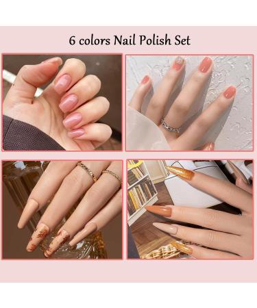 Nail Polish Set - Nude Nail Varnish - 4PCS Quick Dry Nude Pink Nail Varnish - Long Lasting French Manicure Nail Polish - Nail Starter Kit 2024 Spring Serise Gift for Woman - No Need Cure 4pcs 2 - Buy Online on GoSupps.com