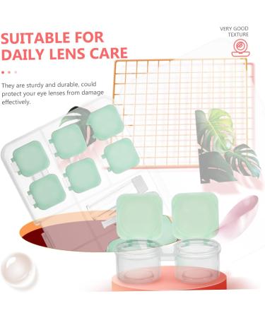 Solustre Contact Lens Organizer - 2 Sets Travel Carrying Bag & Invisible PP Storage Box - Green 6x3x3cm - Ideal Travel Accessories for Contact Lenses - Buy Online on GoSupps.com