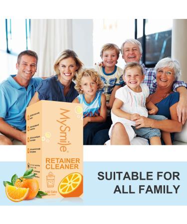 MySmile Retainer Cleaner - 120 Denture Cleaning Tablets | Remove Odors & Stains from Aligners & Mouth Guards - Orange Flavor - Buy Online on GoSupps.com
