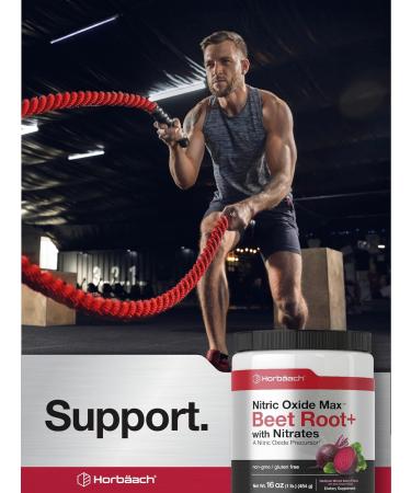 Horbäach Nitric Oxide Beet Root Powder - 16 oz (454g) - Vegan Non-GMO Gluten Free Mixed Berry Flavor Supplement for Enhanced Performance - Buy Online on GoSupps.com