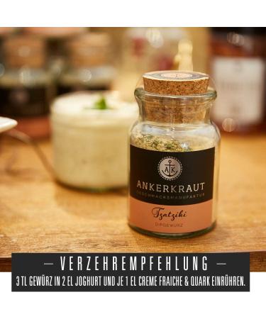 Ankerkraut Tzatziki Spice Mix - Greek Dip for Mezedes Gyros & Souvlaki - 100g in Cork Glass - Buy Online on GoSupps.com