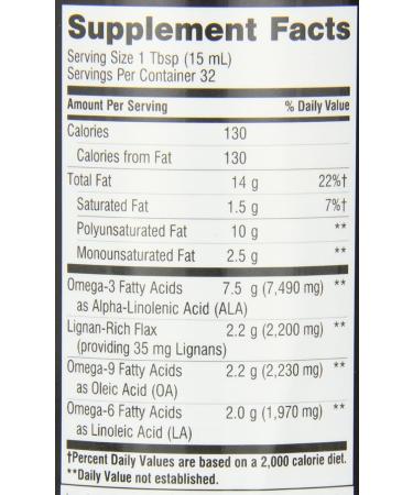 Nature's Way Organic Flax Oil  Super Lignan  16 Ounce 16 Fl Oz (480 ml) - Buy Online on GoSupps.com