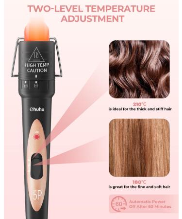 Buy Ohuhu 5-in-1 Curling Iron Set - Interchangeable Ceramic Hair Curler with Gloves | Perfect Gifts for Girls & Women | International Shipping - Buy Online on GoSupps.com