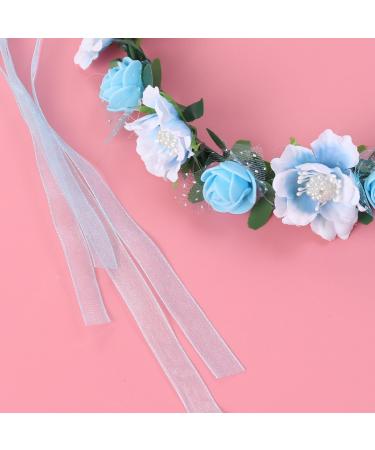 Floral Headbands | Boho Hair Wreaths for Weddings & Parties | Blue Bridal Crowns - Buy Online on GoSupps.com