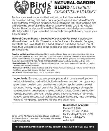 Birds LOVE All Natural Garden Blend 2lb - Small Birds - Pack of 1 - Buy Online on GoSupps.com