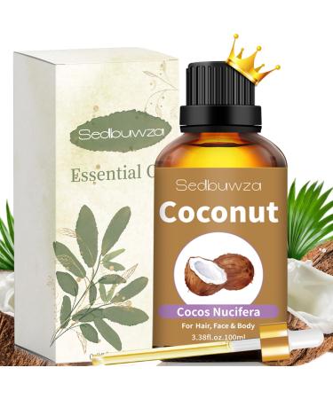 Sedbuwza Coconut Essential Oil Coconut Oil Pure Natural Peppermint Fragrance Oil for Massage Diffuser Humidifier Candle Soap Aromatherapy Making 3.38 FL OZ Coconut 3.38 Fl Oz (Pack of 1)