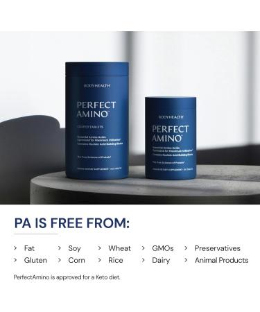 BodyHealth PerfectAmino (300 ct) Easy to Swallow Tablets, Essential Amino Acids Supplement with BCAAs, Vegan Protein for Pre/Post Workout & Muscle Recovery with Lysine, Tryptophan, Leucine, Methionine 60 Servings (Pack of 1) - Buy Online on GoSupps.com