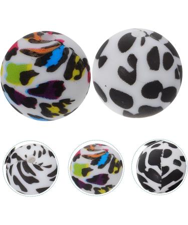 EXCEART 100 Pcs Leopard Print Silicone Bead Set for Pacifier Chain - Baby Safe - 1.5X1.5X1.5CM - Buy Online on GoSupps.com