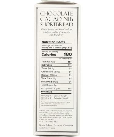 Rustic Bakery Shortbread Cookies with Chocolate Cacao Nibs - 4 oz - Buy Online on GoSupps.com