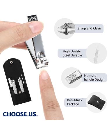 24-Piece Stainless Steel Manicure Set with Travel Case - Professional Nail Clippers & Pedicure Tools for Men and Women - Black - Buy Online on GoSupps.com