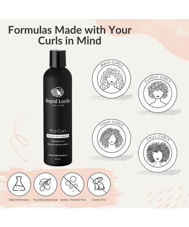 Royal Locks Pro Curl Cream Gel 8 fl oz - Lightweight Curl Defining Cream with Argan Oil | Anti-Frizz Styling Gel for Curly Hair | Wavy, Coily & Curly Hair-New Formula - Buy Online on GoSupps.com