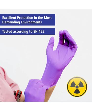 Meditrade Nitrile Examination Gloves - Medium Powder Free Hypoallergenic Heavy Duty Long Cuff Ambidextrous Disposable for Any Sector Bulk Buy (Large) (Violet) - Buy Online on GoSupps.com