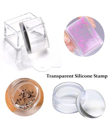 Freeorr Clear Silicone Nail Art Stamper Set - 4 Different Shapes with Scrapers for Manicure - Transparent Jelly Stamping Tools - Buy Online on GoSupps.com