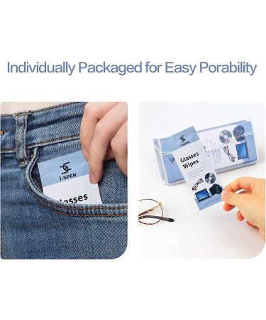Lens Cleaning Wipes 250 Count - Pre-Moistened & Quick-Dry Glasses Wipes, Individual Wrapped in Carrying Box - For All Types of Glasses & Electronics Screens - Buy Online on GoSupps.com