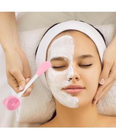 VOCOSTE Silicone Facial Cleansing Brush - Multifunctional Handheld Face Scrubber for Skincare & Massage - Pink White - Buy Online on GoSupps.com