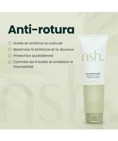  nsh. Natural Skin & Hair nsh Conditioner with prebiotics stimulates growth seals the cuticle and prevents hair loss anti-frizz hair protector. 300 ml - Buy Online on GoSupps.com
