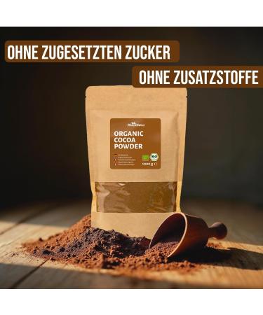 RheinNatur Organic Cocoa Powder 1kg - 100% Pure Organic Grade Cocoa Unsweetened & No Additives - Ideal for Baking Hot Choco - Buy Online on GoSupps.com