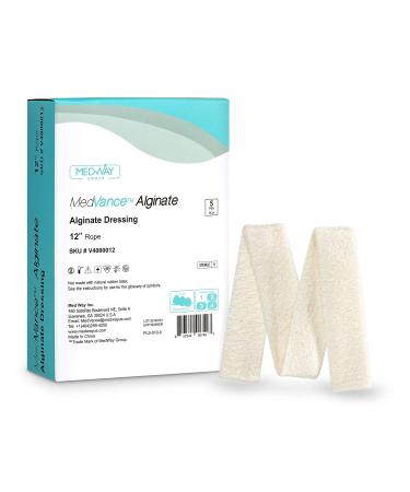 MedVance TM Alginate Calcium Alginate Dressing 12 Rope Box of 5 dressings 1 Foot (Pack of 5)