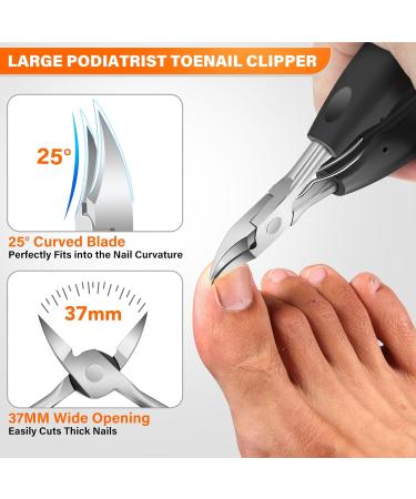 Heavy Duty Toenail Clippers for Seniors | Large Ingrown Nail Cutter with Long Handle & Wide Opening | Sharp Toenail Clippers for Thick Nails - Buy Online on GoSupps.com