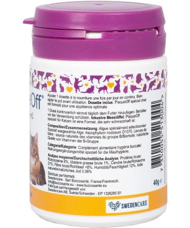 PlaqueOff Cat Dental Care Powder 40g - Pack of 2 - Buy Online on GoSupps.com